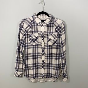 Rails navy and white jeans plaid shirt